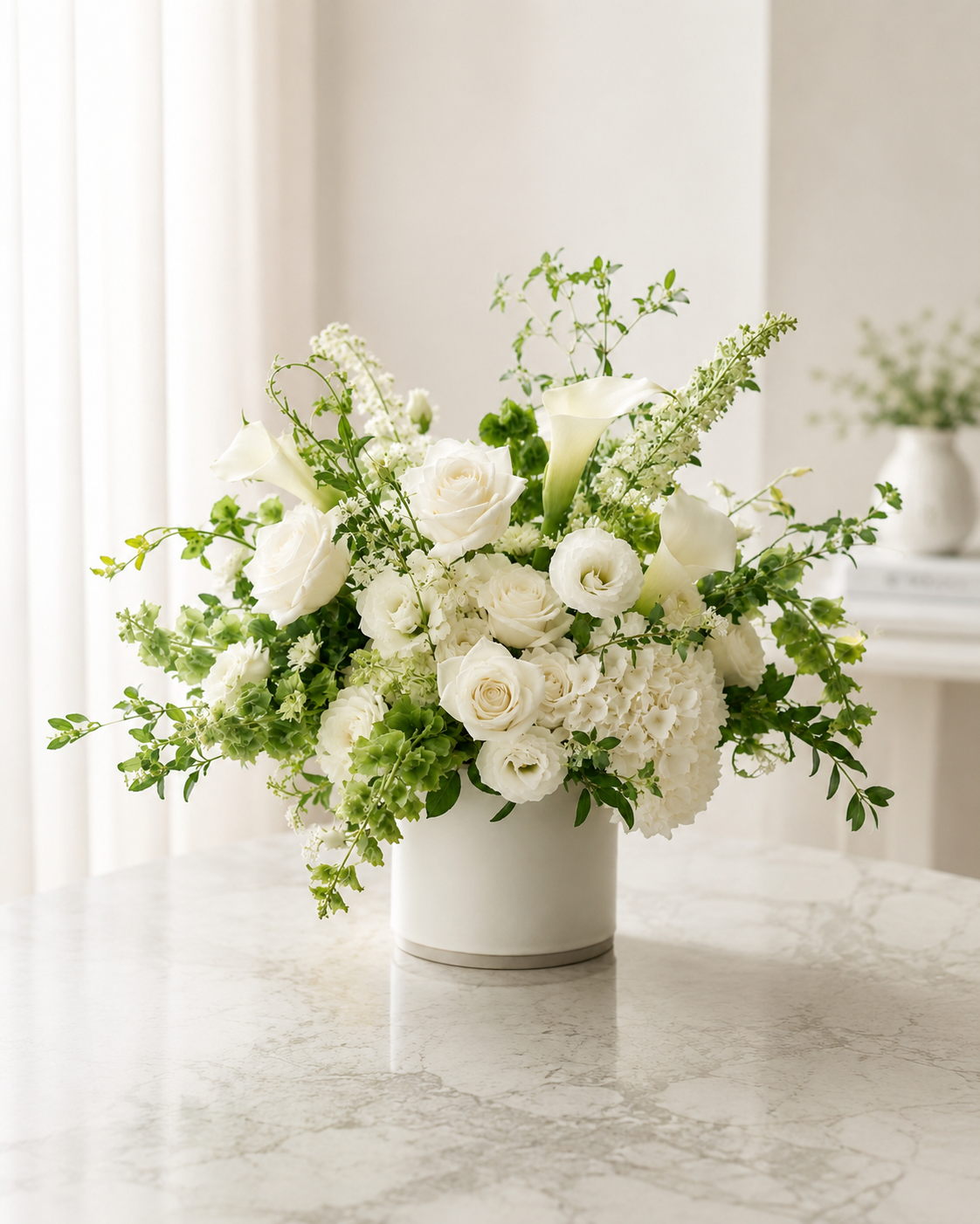 白とグリーンの花