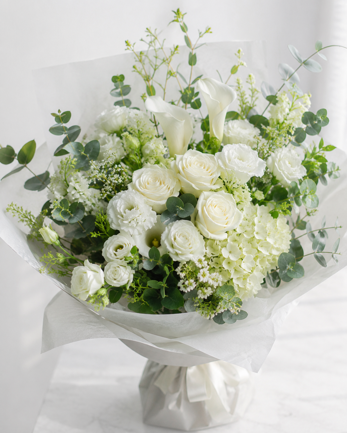 ホワイトグリーンの花束